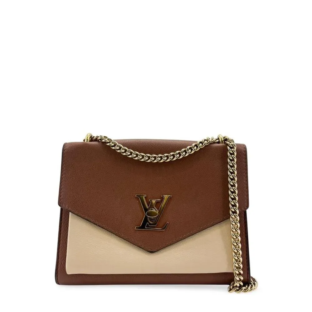 Louis Vuitton My Lock Me Chain Shoulder Bag Brown Beige